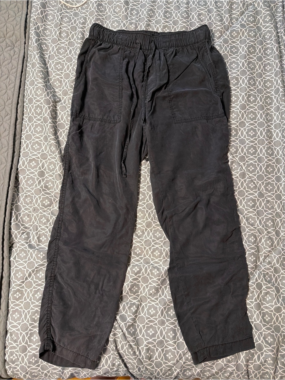 Sanctuary Black Linen-Blend Drawstring Jogger Pants - Size Medium